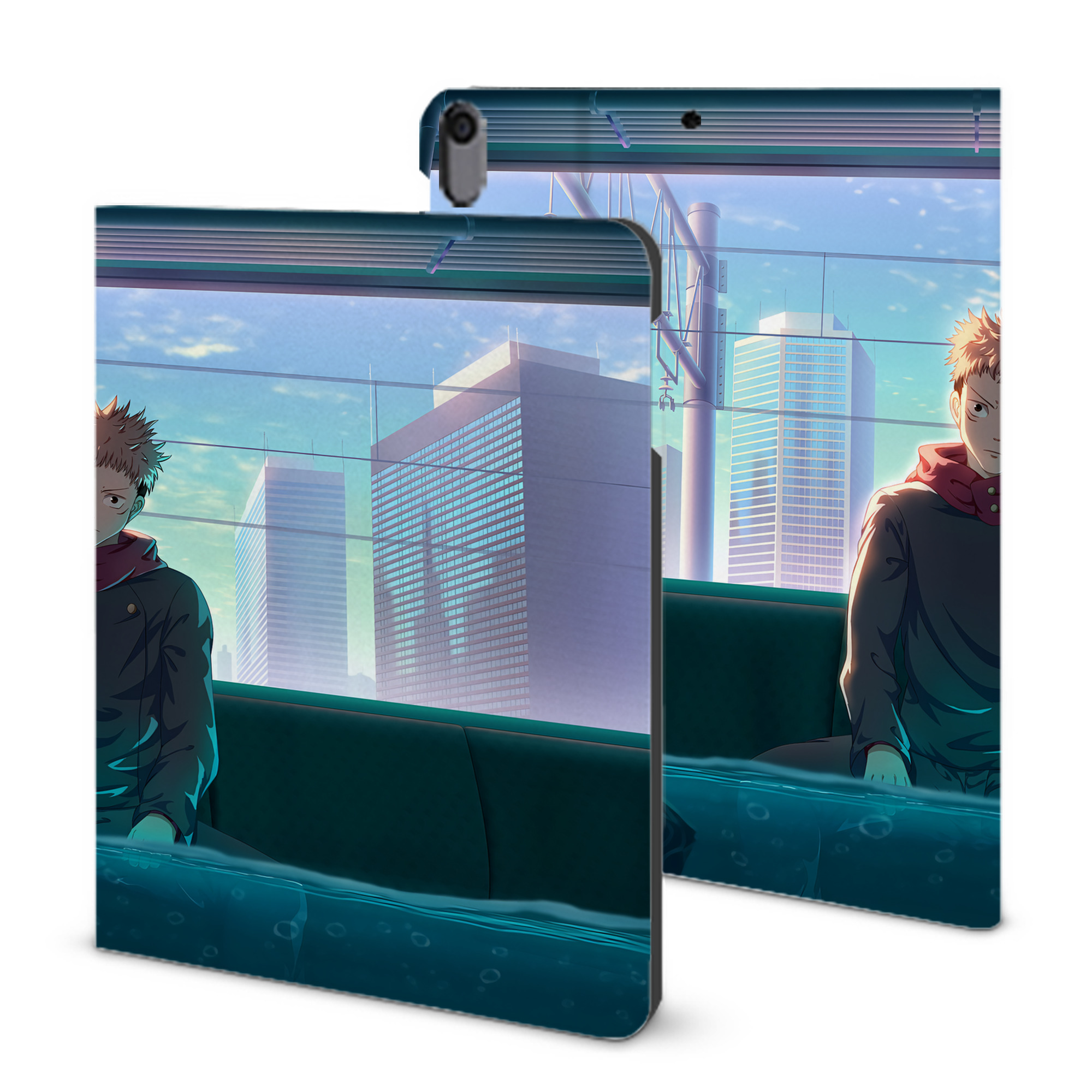 （画像用） 呪術廻戦 Jujutsu Kaisen IPad ケース ブック型 PUレザー TPU 耐衝撃 軽量 薄型 ペン収納なし 全面保護 IPad 各モデル対応